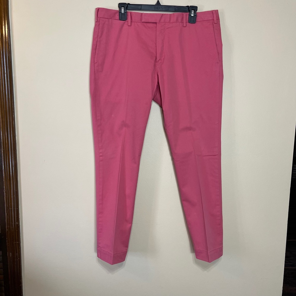 Polo Ralph Lauren Mens Stretch Slim Fit Chino Pants Pink 36x30 Cotton Blend